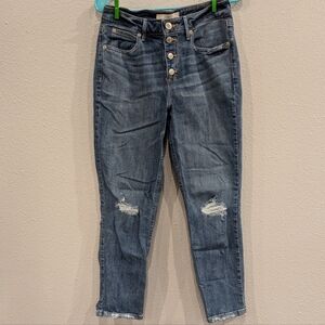 Maurice's Ladies Distressed Denim Jeans Size 28 Relaxed Fit
